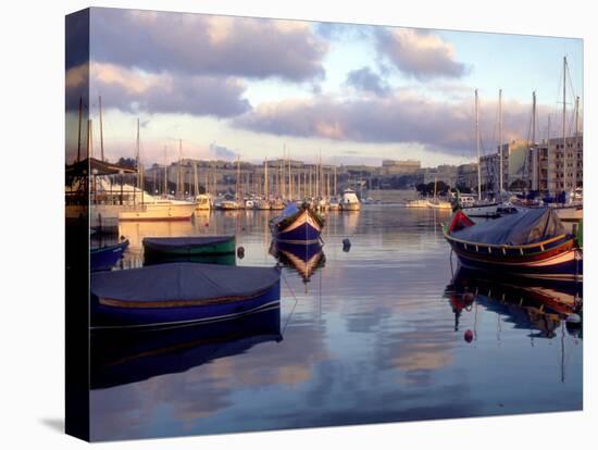 Harbor Port Scene with Boats, Valletta, Malta-Robin Hill-Premier Image Canvas