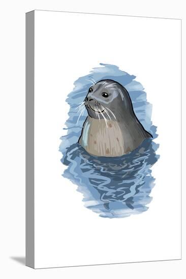 Harbor Seal - Icon-Lantern Press-Stretched Canvas