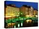 Harbour at Night with Buildings Along Quais Frederic Mistral and Jean Jaures, St. Tropez, France-Barbara Van Zanten-Premier Image Canvas