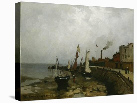 Harbour in France, 1875 oil on board-Fritz Thaulow-Premier Image Canvas