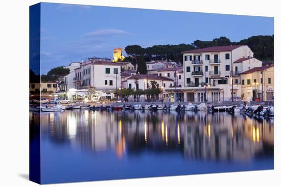 Harbour with Torre Della Marina, Marina Di Campo, Island of Elba, Livorno Province, Tuscany, Italy-Markus Lange-Premier Image Canvas