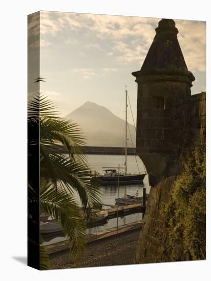 Harbour with Volcanic Island of Pico Beyond, Horta, Faial Island, Azores, Portugal-Alan Copson-Premier Image Canvas