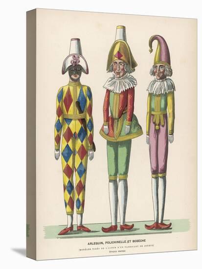 Harlequin Pulcinello, Punch, and Bobeche, Clown-null-Premier Image Canvas