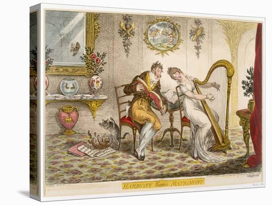 Harmony before Matrimony', Published 1805 (Coloured Engraving)-James Gillray-Premier Image Canvas