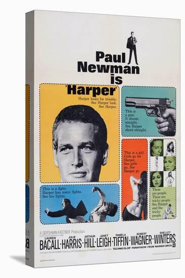 Harper, Paul Newman, Lauren Bacall, Janet Leigh, 1966-null-Stretched Canvas