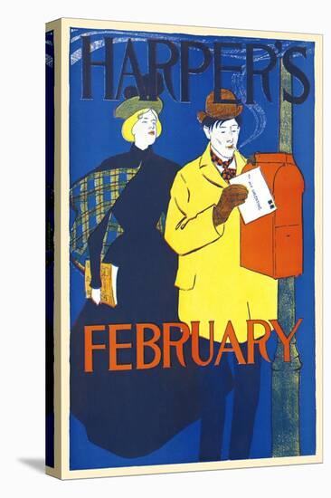 Harper's February-Edward Penfield-Stretched Canvas