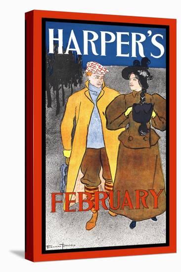 Harper's February-Edward Penfield-Stretched Canvas