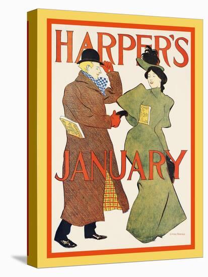 Harper's January-Edward Penfield-Stretched Canvas