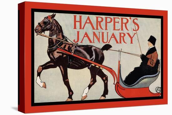 Harper's January-Edward Penfield-Stretched Canvas