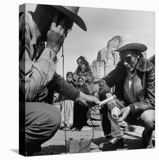 Harry Goulding Testing Ore for Uranium with a Gieger Counter-Loomis Dean-Premier Image Canvas