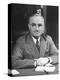 Harry S. Truman Sitting at Desk-Marie Hansen-Premier Image Canvas