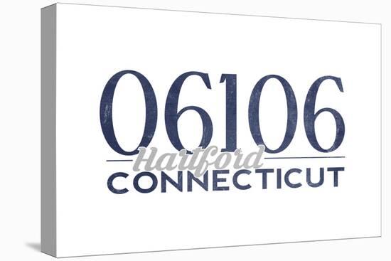 Hartford, Connecticut - 06106 Zip Code (Blue)-Lantern Press-Stretched Canvas