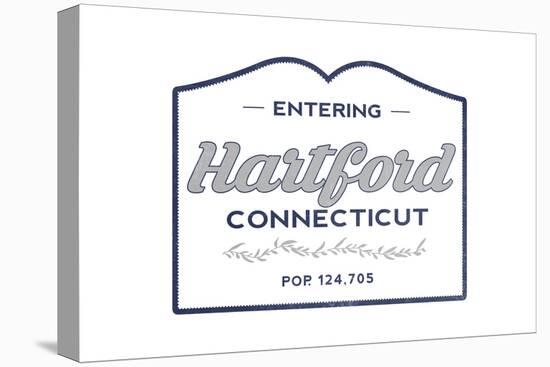 Hartford, Connecticut - Now Entering (Blue)-Lantern Press-Stretched Canvas