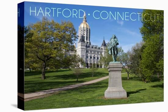 Hartford, Connecticut - Putnam Statue in Bushnell Park-Lantern Press-Stretched Canvas