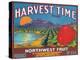 Harvest Time Apple Label - Yakima, WA-Lantern Press-Stretched Canvas