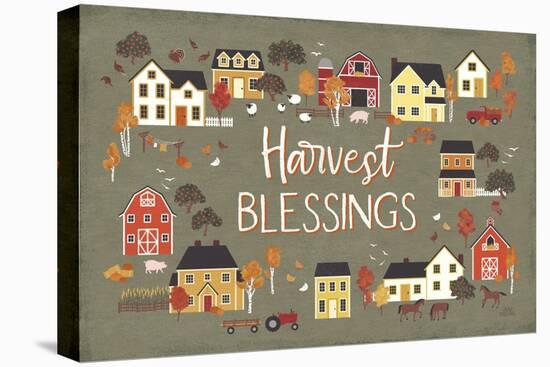 Harvest Village I Script-Laura Marshall-Stretched Canvas