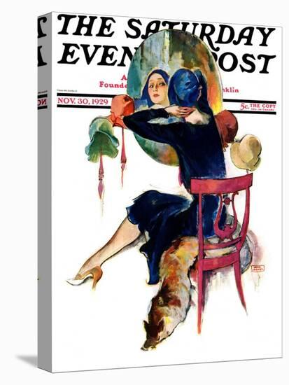 "Hat Shop," Saturday Evening Post Cover, November 30, 1929-John LaGatta-Premier Image Canvas