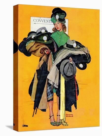 "Hatcheck Girl", May 3,1941-Norman Rockwell-Premier Image Canvas