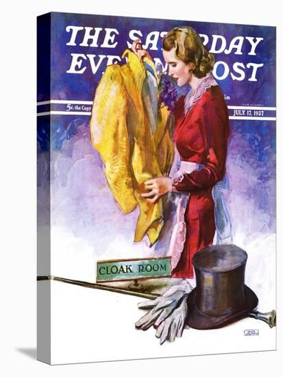 "Hatcheck Girl," Saturday Evening Post Cover, July 17, 1937-John LaGatta-Premier Image Canvas