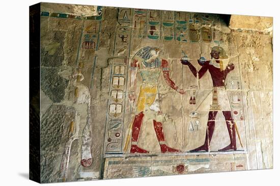 Hatshepsut, Queen of Egypt, Presenting an Offering to the God Horus-null-Premier Image Canvas