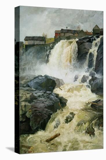 Haug falls, Modum, 1883 oil on panel-Fritz Thaulow-Premier Image Canvas