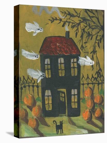 Haunted House Ghosts Halloween-sylvia pimental-Stretched Canvas