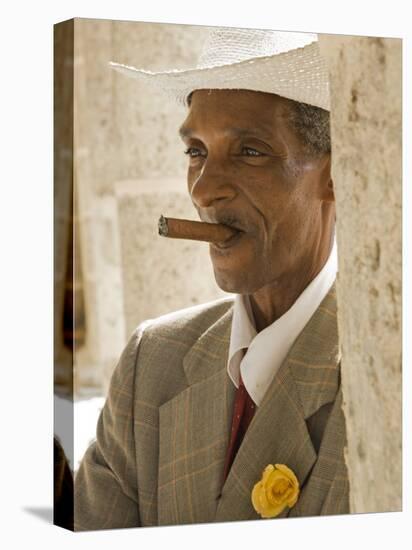 Havana, Cuban Man, Plaza De La Catedral, Havana, Cuba-Paul Harris-Premier Image Canvas