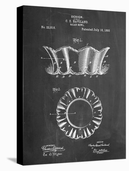 Haviland Salad Bowl 1893 Patent-Cole Borders-Stretched Canvas