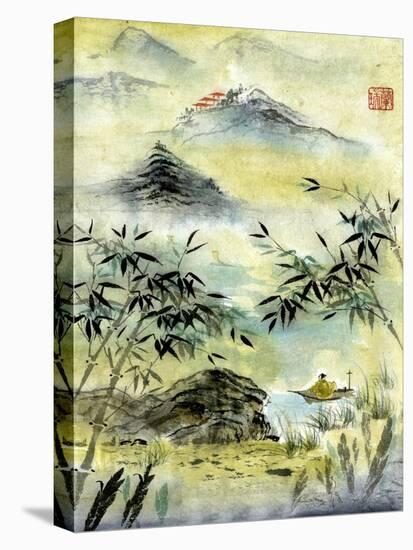 Having Visited Qui Baishi-Nan Rae-Stretched Canvas