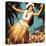 Hawaian Girl Dancing-English School-Premier Image Canvas