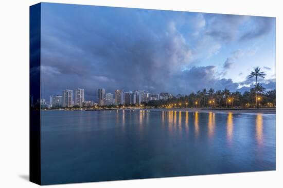 Hawaii, Honolulu, Ala Moana Park and Waikiki at Dawn-Rob Tilley-Premier Image Canvas