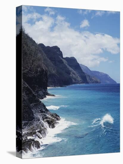 Hawaii, Kauai, Waves from the Pacific Ocean Along the Na Pali Coast-Christopher Talbot Frank-Premier Image Canvas