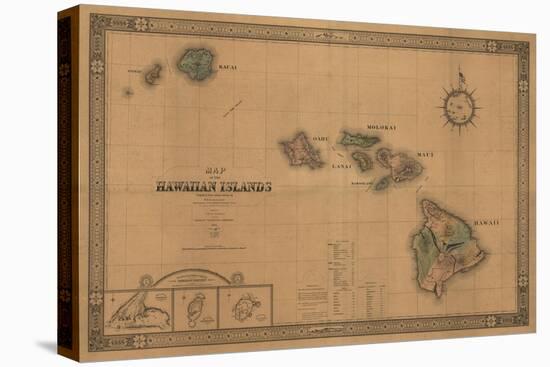 Hawaii - Panoramic State Map-Lantern Press-Stretched Canvas