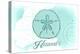 Hawaii - Sand Dollar - Teal - Coastal Icon-Lantern Press-Stretched Canvas