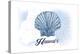 Hawaii - Scallop Shell - Blue - Coastal Icon-Lantern Press-Stretched Canvas