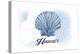 Hawaii - Scallop Shell - Blue - Coastal Icon-Lantern Press-Stretched Canvas