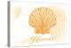 Hawaii - Scallop Shell - Yellow - Coastal Icon-Lantern Press-Stretched Canvas