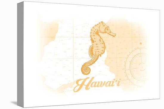 Hawaii - Seahorse - Yellow - Coastal Icon-Lantern Press-Stretched Canvas