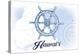 Hawaii - Ship Wheel - Blue - Coastal Icon-Lantern Press-Stretched Canvas