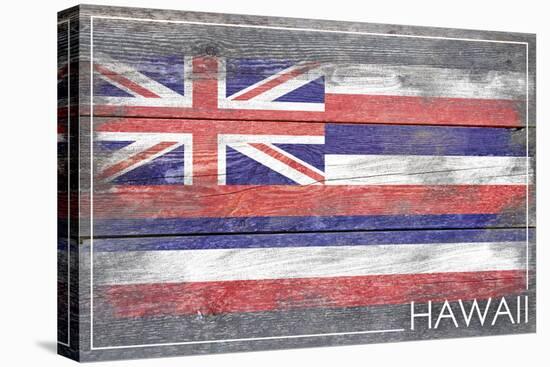 Hawaii State Flag - Barnwood Painting-Lantern Press-Stretched Canvas