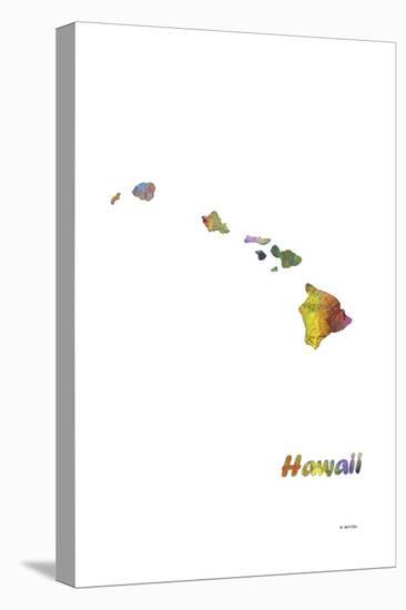 Hawaii State Map 1-Marlene Watson-Premier Image Canvas