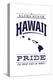 Hawaii State Pride - Blue on White-Lantern Press-Stretched Canvas