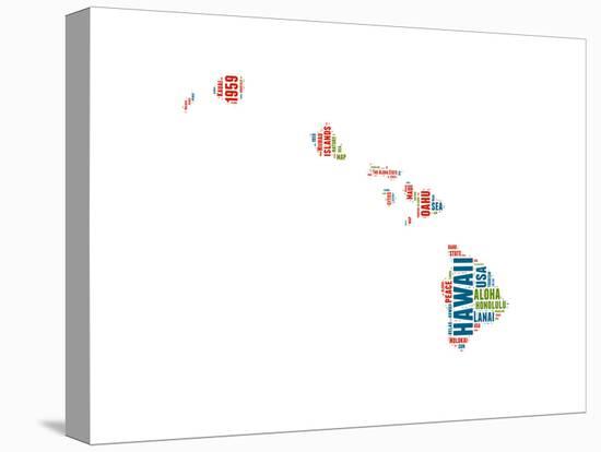 Hawaii Word Cloud Map-NaxArt-Stretched Canvas