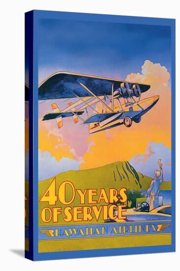 Hawaiian Airlines, 40 Years of Service-C.e. White-Stretched Canvas