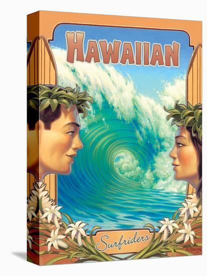 Hawaiian Surfers-Kerne Erickson-Stretched Canvas