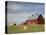 Hay Bales and Red Barn-Terry Eggers-Premier Image Canvas