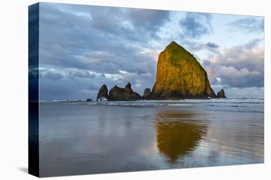 Haystack Rock at Dawn, Cannon Beach, Oregon, USA-Chuck Haney-Premier Image Canvas