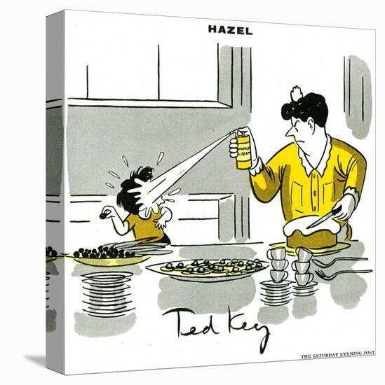 Hazel Cartoon-Ted Key-Premier Image Canvas