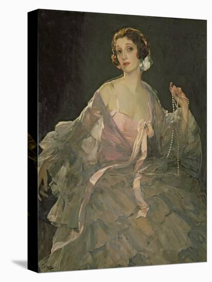 Hazel in Rose and Grey, 1922 (Oil on Canvas)-John Lavery-Premier Image Canvas