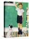 He’s Going to Be Taller Than Dad (or Boy Measuring Himself on Wall)-Norman Rockwell-Premier Image Canvas